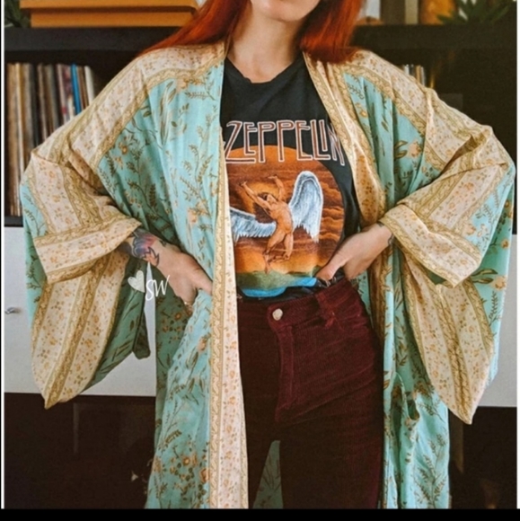BOHEMIAN VINTAGE ROBE KIMONO - Picture 5 of 16